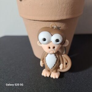 Cute Googly‎ Eyes Monkey Keychain Cartoon Animal Keyring Bag Charm Decor NWOT